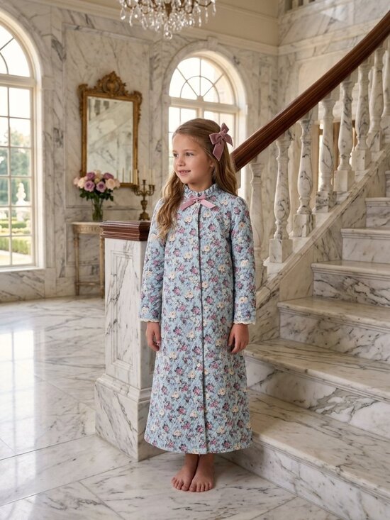 Her Majesty Other - Gorgeous Vintage 1990s Her Majesty Youth Girls Quilted Floral Robe Size 10 R